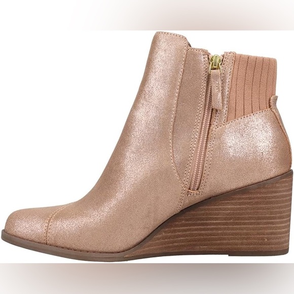 TOMS Women’s Sadie rose gold wedges boots NWT Rose Gold - Picture 3 of 10